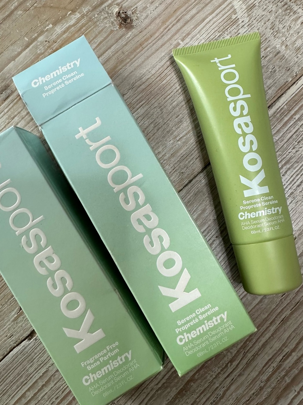 KOSAS Serum Deodorant Lot 2 NEW IN BOX Chemistry AHA Clean Beauty Serene Clean